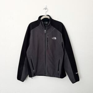 [The North Face] Gray Black Full Zip Apex Fleece Softshell Jacket Size Medium M